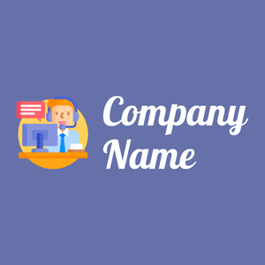 Customer service logo Blue background - Arquitectura