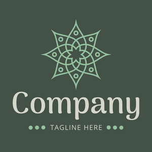 Yoga logo with flower on dark green - Arte & Entretenimiento