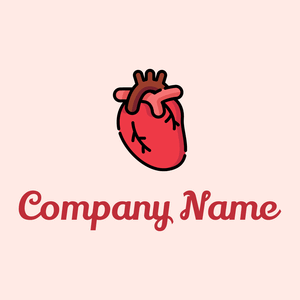 Realistic heart logo on a misty rose background - Medizin & Pharmazeutik