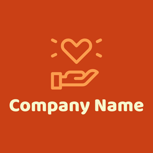 Heart logo on a Harley Davidson Orange background - Abstracto