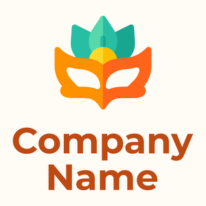 Dark Orange Carnival mask on a Floral White background - Arte & Entretenimiento