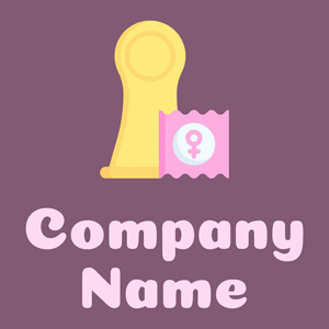 Female condom logo on a Trendy Pink background - Hospital & Farmácia