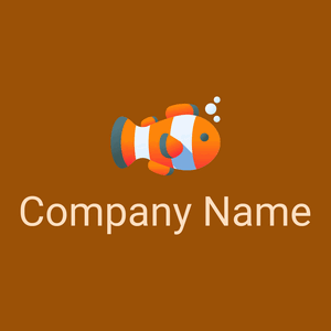 Dark Orange Clown fish on a Rust background - Entretenimento & Artes