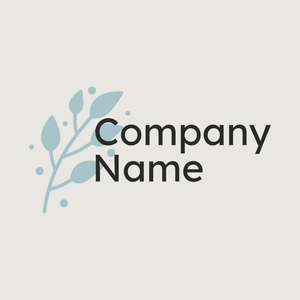 Logo of a blue stem with leaves on beige - Mode & Schönheit